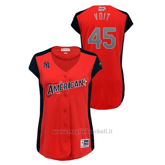 Maglia Baseball Donna New York New York Yankees 2019 All Star Game Workout American League Luke Voit Rosso